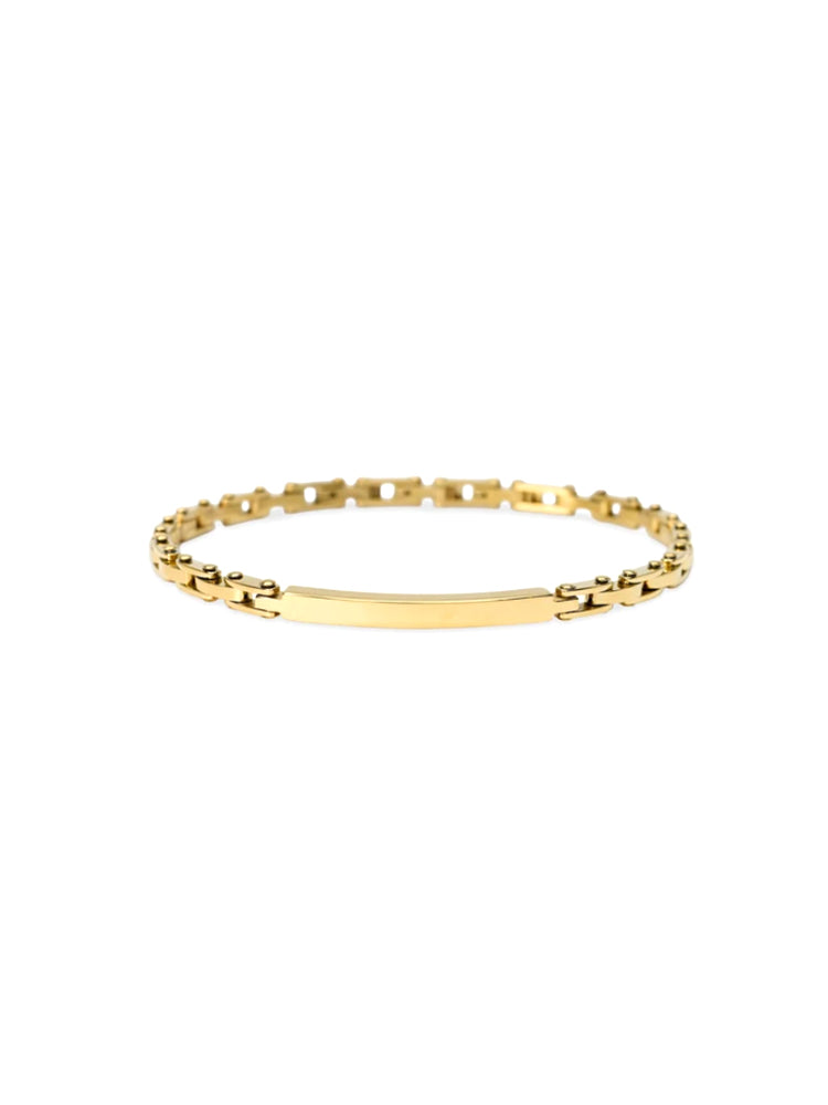 BRACCIALE UOMO A CATENA DORATO CON PLACCHETTA CENTRALE KIDULT