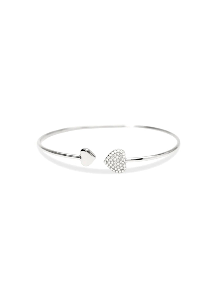 BRACCIALE DONNA RIGIDO APERTO CON CUORI E CRISTALLI KIDULT