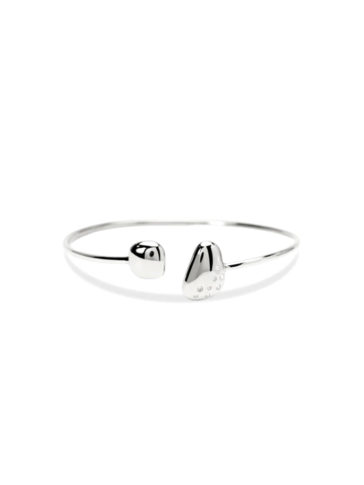 BRACCIALE DONNA RIGIDO APERTO CON CRISTALLI BIANCHI KIDULT