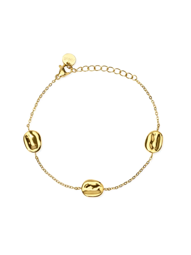BRACCIALE DONNA IN ACCIAIO DORATO CON ELEMENTI SCHIACCIATI KIDULT