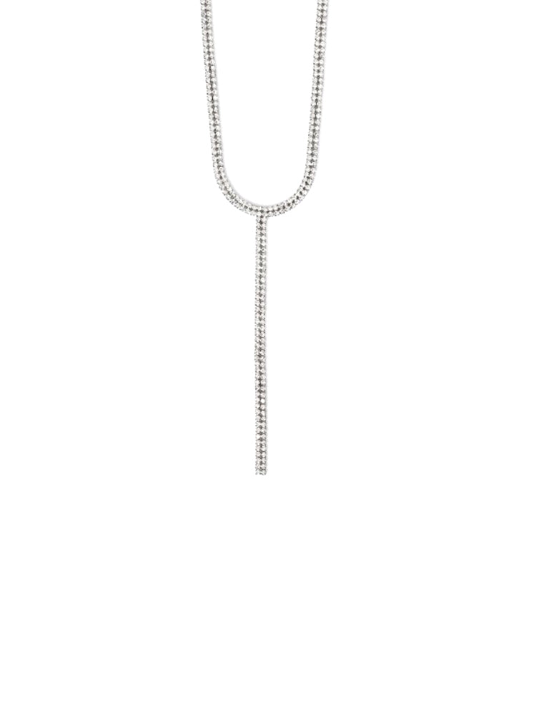 COLLANA DONNA GIROCOLLO A CRAVATTA CON CRISTALLI BIANCHI KIDULT