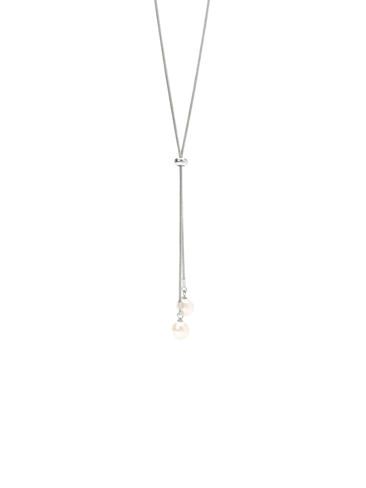 COLLANA DONNA IN ACCIAIO CON PERLE PENDENTI KIDULT