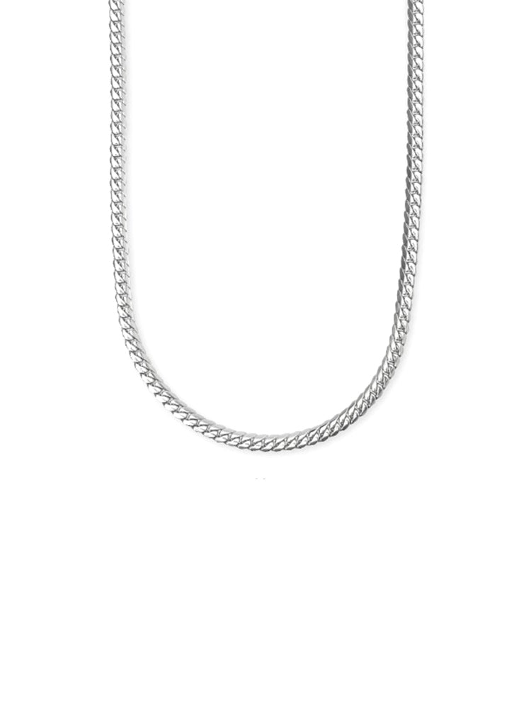 COLLANA UOMO IN ACCIAIO CON CATENA PIATTA E OCCHIELLI KIDULT