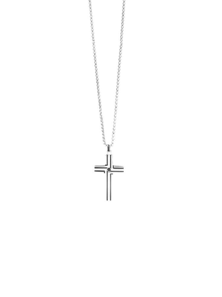 COLLANA UOMO CON CATENA VENEZIANA E CROCE PENDENTE KIDULT