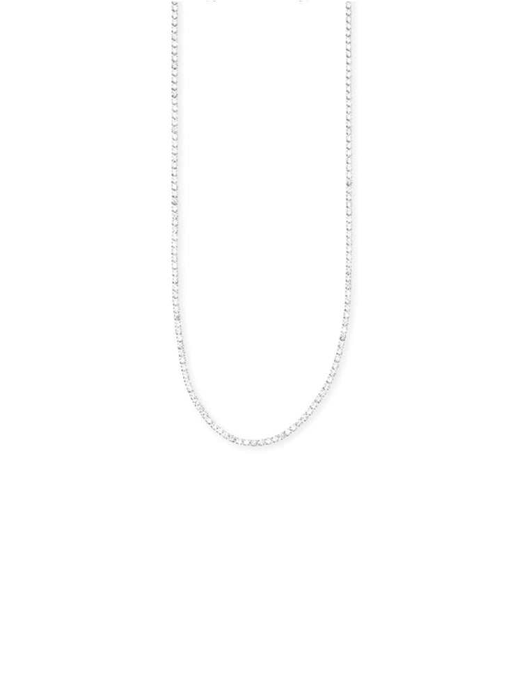 COLLANA UOMO TENNIS IN ACCIAIO CON ZIRCONI BIANCHI KIDULT