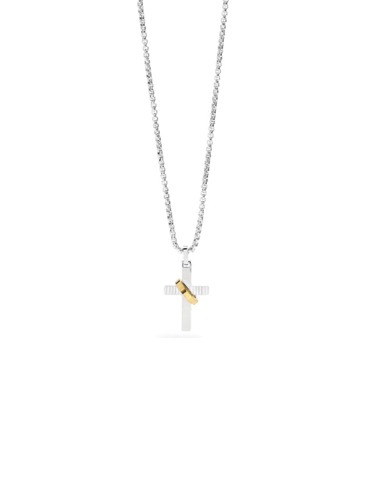 COLLANA UOMO IN ACCIAIO CON CROCE KIDULT