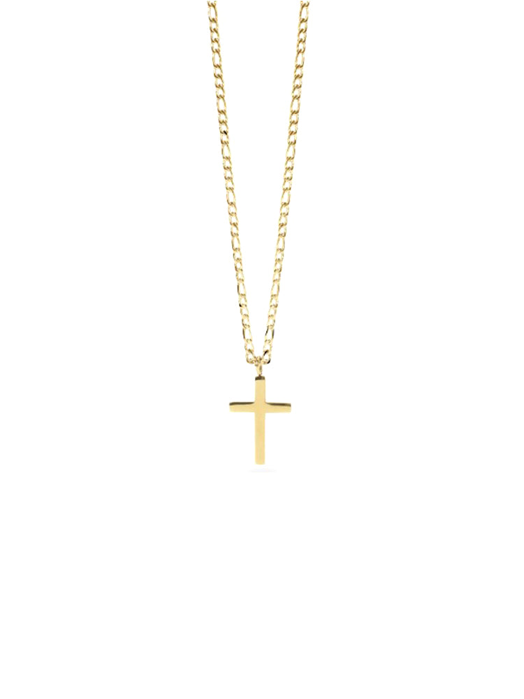 COLLANA UOMO IN ACCIAIO DORATO CON CROCE PENDENTE KIDULT