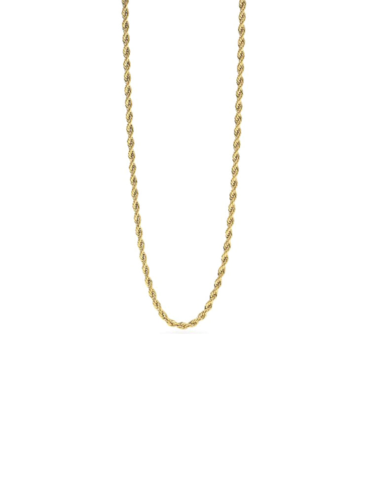 COLLANA UOMO IN ACCIAIO DORATO CON CATENA CORDA KIDULT