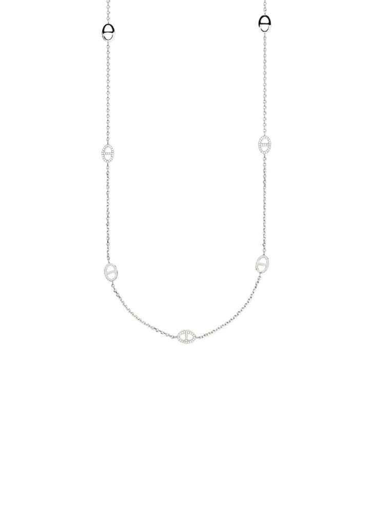 COLLANA DONNA LUNGA IN ACCIAIO CON STAFFE IN CRISTALLI KIDULT