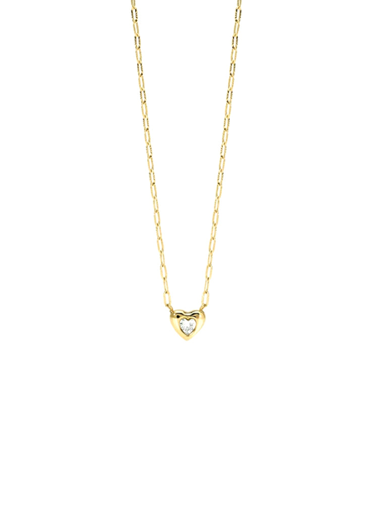 COLLANA DONNA A CATENA MARTELLATA CON CUORE CENTRALE KIDULT