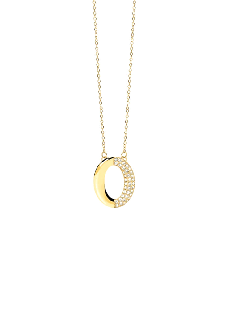 COLLANA DONNA DORATA CON PENDENTE CON CRISTALLI BIANCHI KIDULT