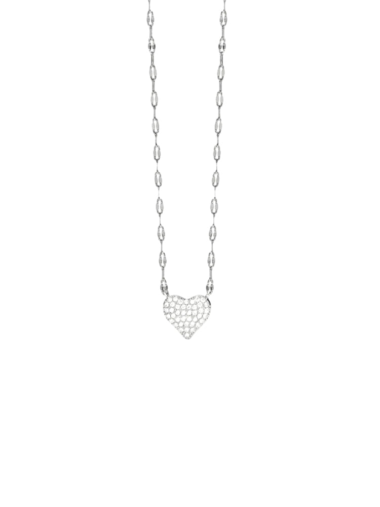 COLLANA DONNA IN ACCIAIO CON CUORE E CRISTALLI KIDULT