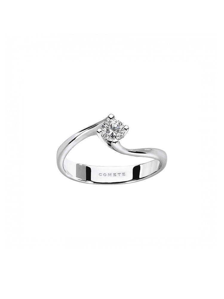 ANELLO DONNA SOLITARIO IN ORO BIANCO DIAMANTI COMETE GIOIELLI