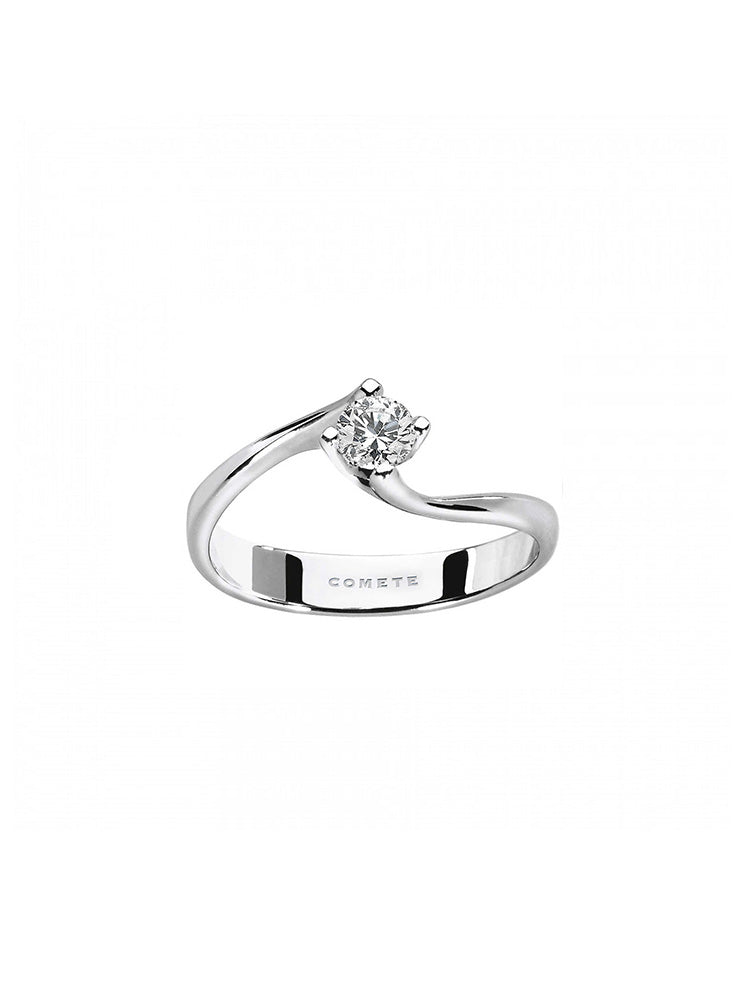 ANELLO DONNA SOLITARIO IN ORO BIANCO E DIAMANTI COMETE GIOIELLI