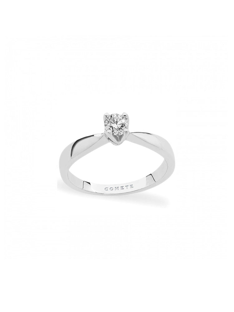 ANELLO DONNA SOLITARIO IN ORO BIANCO E DIAMANTI COMETE GIOIELLI