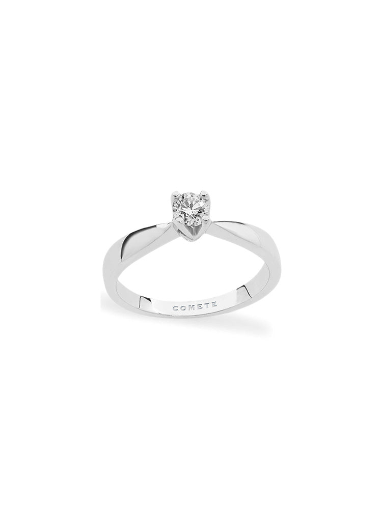 ANELLO DONNA SOLITARIO IN ORO BIANCO DIAMANTI COMETE GIOIELLI