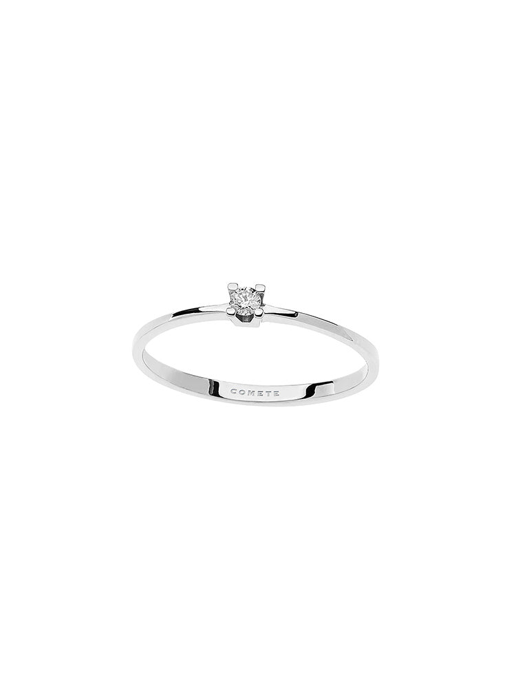 ANELLO DONNA SOLITARIO STORIA DI LUCE IN ORO BIANCO CON DIAMANTI