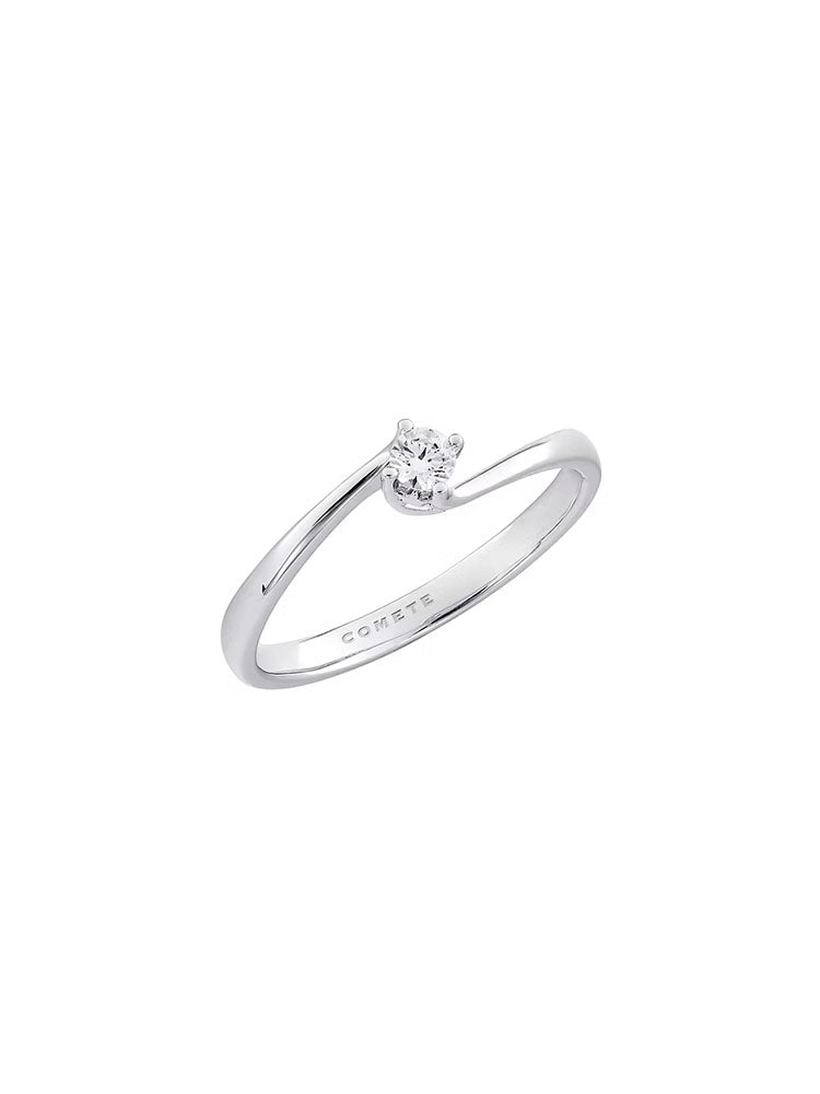 ANELLO DONNA SOLITARIO IN ORO BIANCO CON DIAMANTE COMETE GIOIELLI