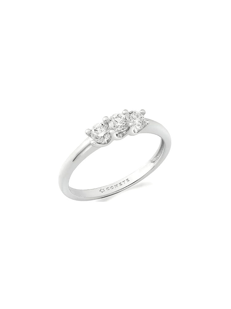 ANELLO DONNA TRILOGY IN ORO BAINCO CON DIAMANTI 0,15CT COMETE GIOIELLI