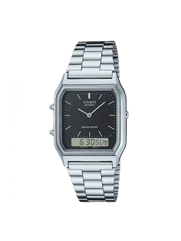 OROLOGIO UNISEX ANALOGICO E DIGITALE IN ACCIAIO CON QUADRANTE NERO EDGY CASIO