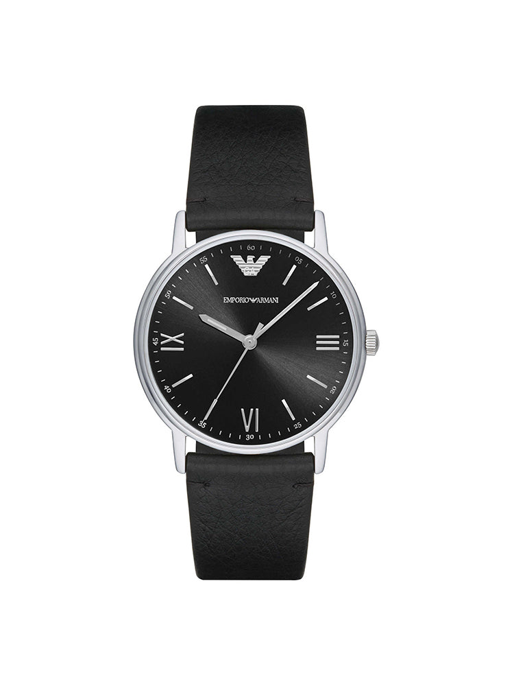 OROLOGIO UOMO SOLO TEMPO KAPPA IN PELLE NERA EMPORIO ARMANI