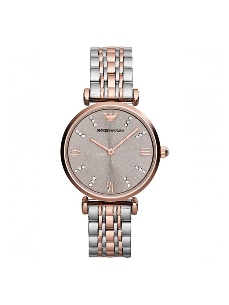 OROLOGIO DONNA SOLO TEMPO BICOLORE ROSATO IN ACCIAIO EMPORIO ARMANI