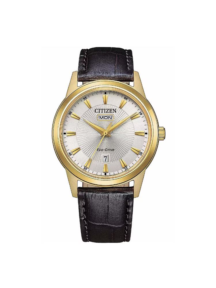 OROLOGIO UOMO CLASSIC SOLO TEMPO CON CASSA DORATA E CINTURINO PELLE CITIZEN