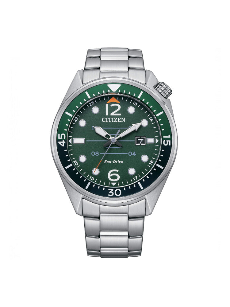 OROLOGIO UOMO SEAPLANE OF IN ACCIAIO E QUADRANTE VERDE CITIZEN