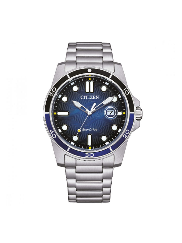 OROLOGIO UOMO SOLO TEMPO IN ACCIAIO MARINE 1810 CON QUADRANTE BLU CITIZEN