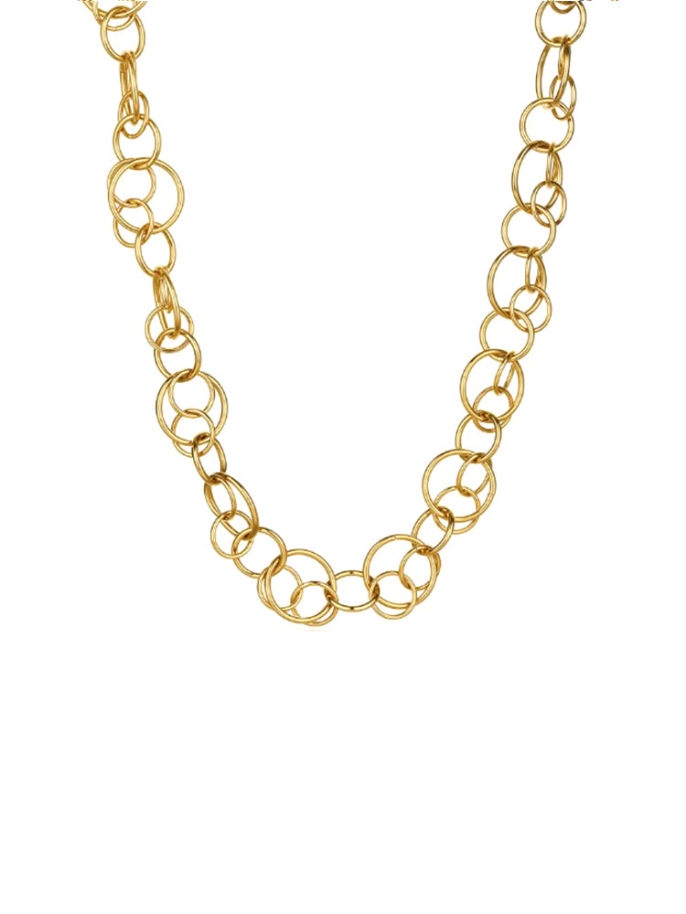 COLLANA DONNA AURA DORATA CON CERCHI INTERSECATI BROSWAY