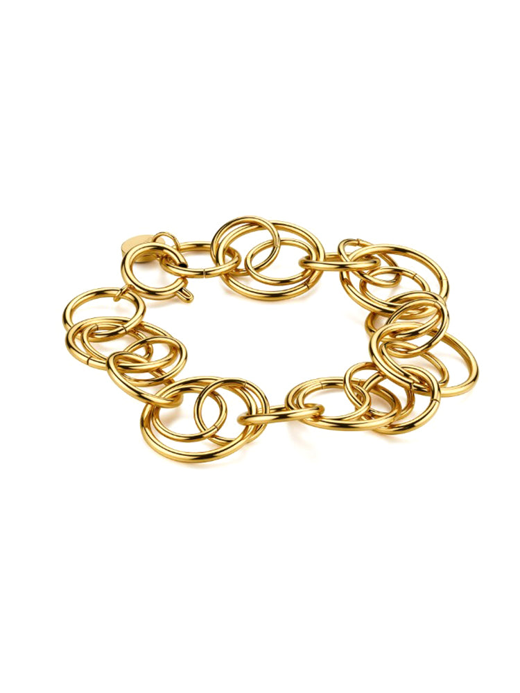 BRACCIALE DONNA AURA DORATO CON CERCHI INTERSECATI BROSWAY