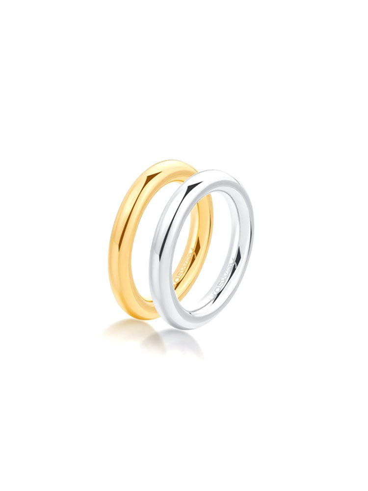 ANELLO DOPPIO DONNA IN ACCIAIO  BICOLORE MIS 14 BROSWAY