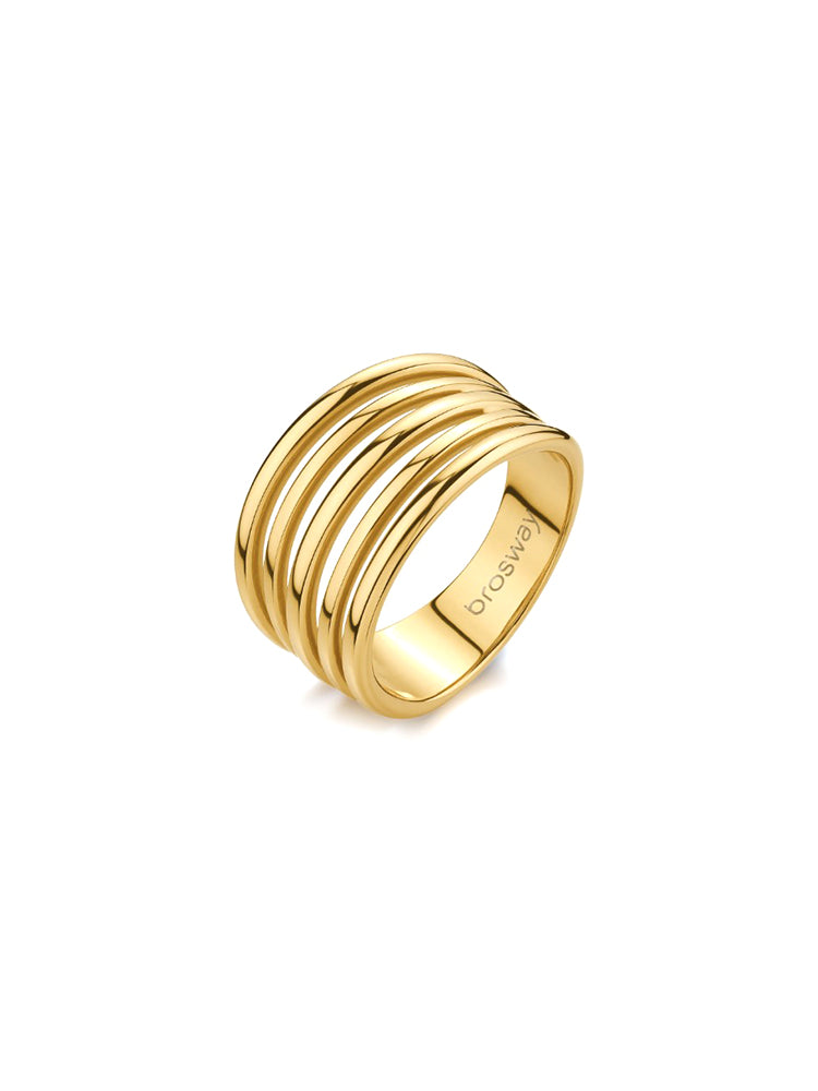 ANELLO DONNA A FASCIA IN ACCIAIO DORATO MIS 14 BROSWAY