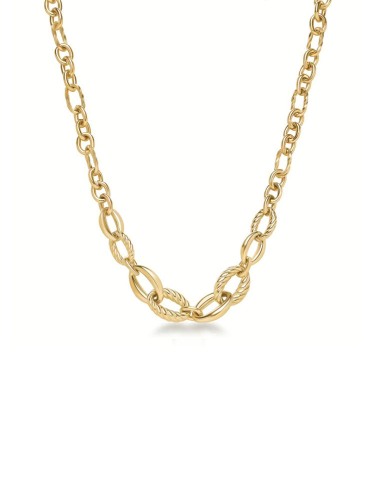 COLLANA DONNA IN ACCIAIO A CATENA COLOR ORO COLLEZIONE AMY BROSWAY