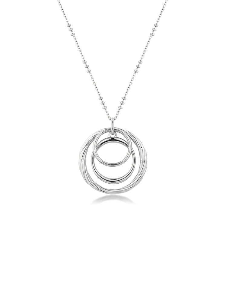 COLLANA DONNA IN ACCIAIO AMY CON PENDENTE A CERCHIO LUNGA BROSWAY