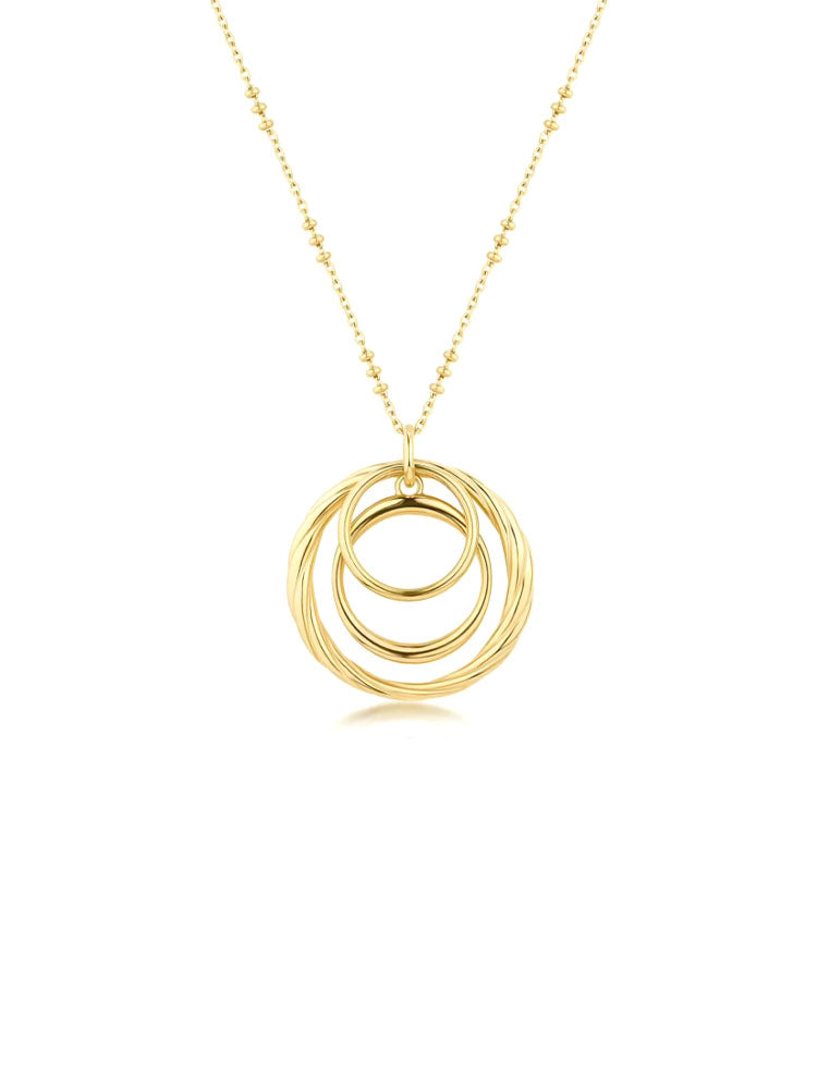 COLLANA DONNA IN ACCIAIO AMY DORATA CON PENDENTE A CERCHIO LUNGA BROSWAY