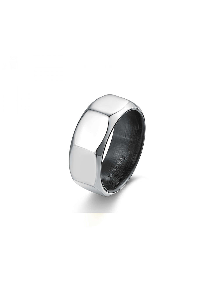 ANELLO UOMO DOHA IN ACCIAIO E PVD GUN BROSWAY