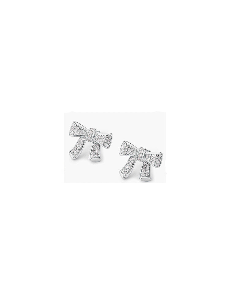 ORECCHINI DONNA ROSETTE, A LOBO BIANCHI, FIOCCO E ZIRCONI BROSWAY