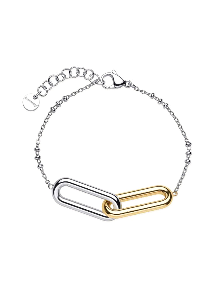 BRACCIALE DONNA IN ACCIAIO BICOLORE CON INCROCIO CENTRALE BROSWAY