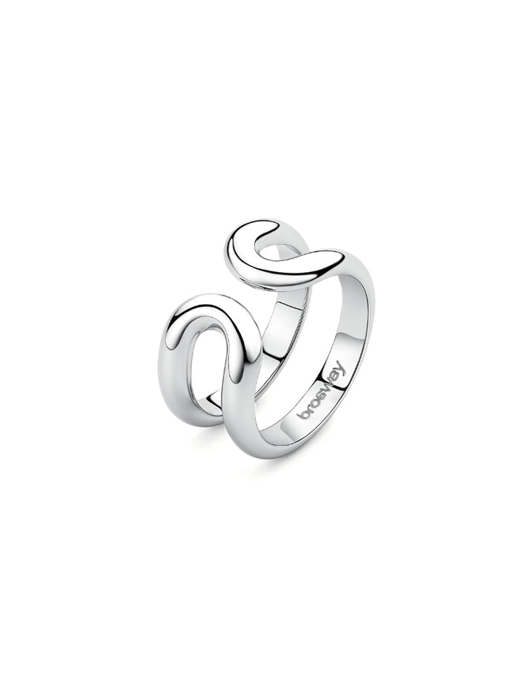 ANELLO DONNA A FASCIA APERTO IN ACCIAIO MIS 16 BROSWAY
