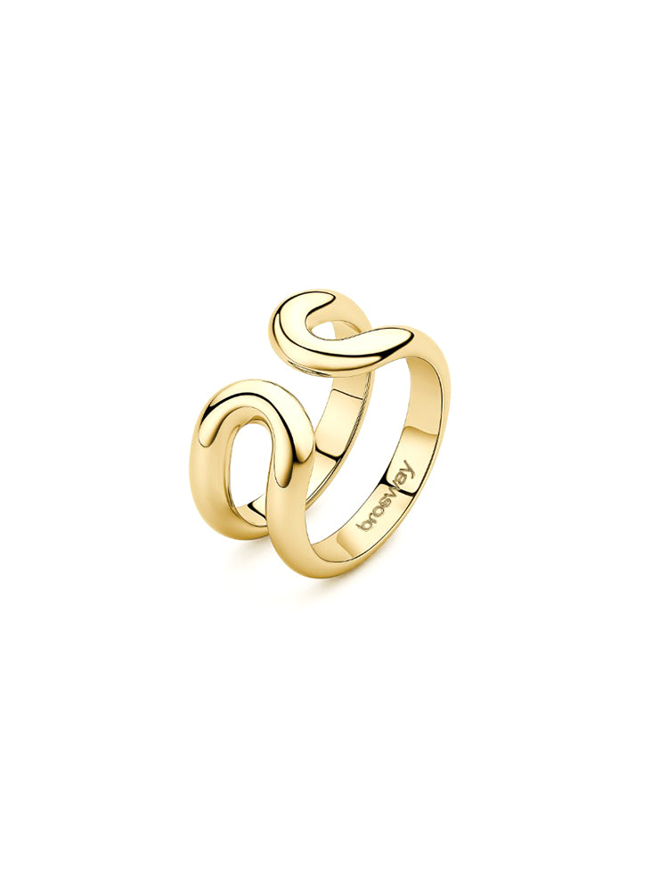 ANELLO DONNA A FASCIA APERTO IN ACCIAIO DORATO MIS 16 BROSWAY