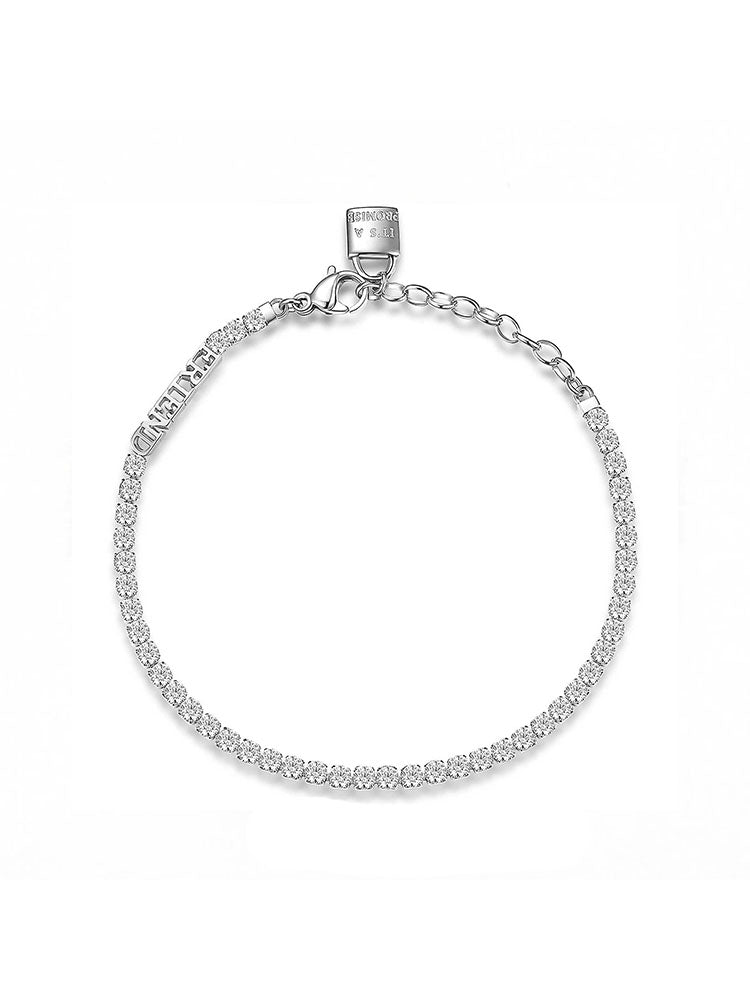 BRACCIALE DONNA DESIDERI, TENNIS BIANCO, FRIENDS LUCCHETTO,  BROSWAY