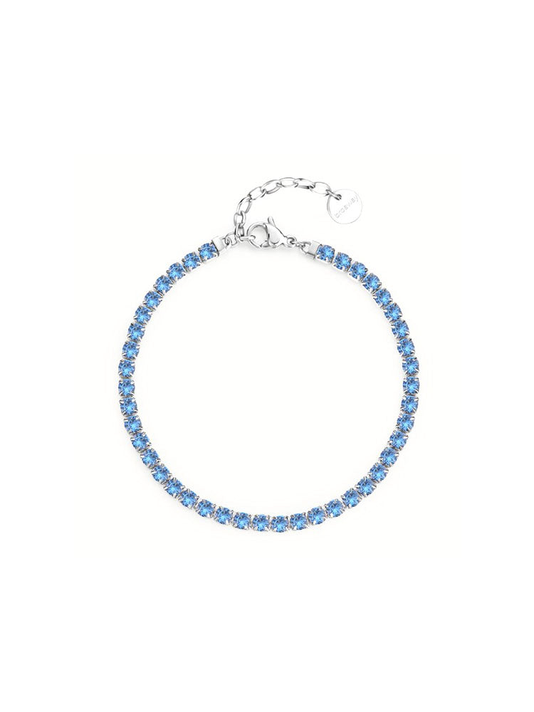 BRACCIALE DONNA TENNIS DESIDERI IN ACCIAIO CON ZIRCONI AZZURRI BROSWAY