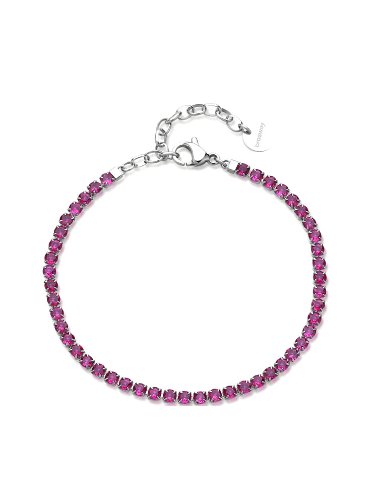 BRACCIALE DONNA TENNIS DESIDERI IN ACCIAIO CON ZIRCONI FUCSIA BROSWAY
