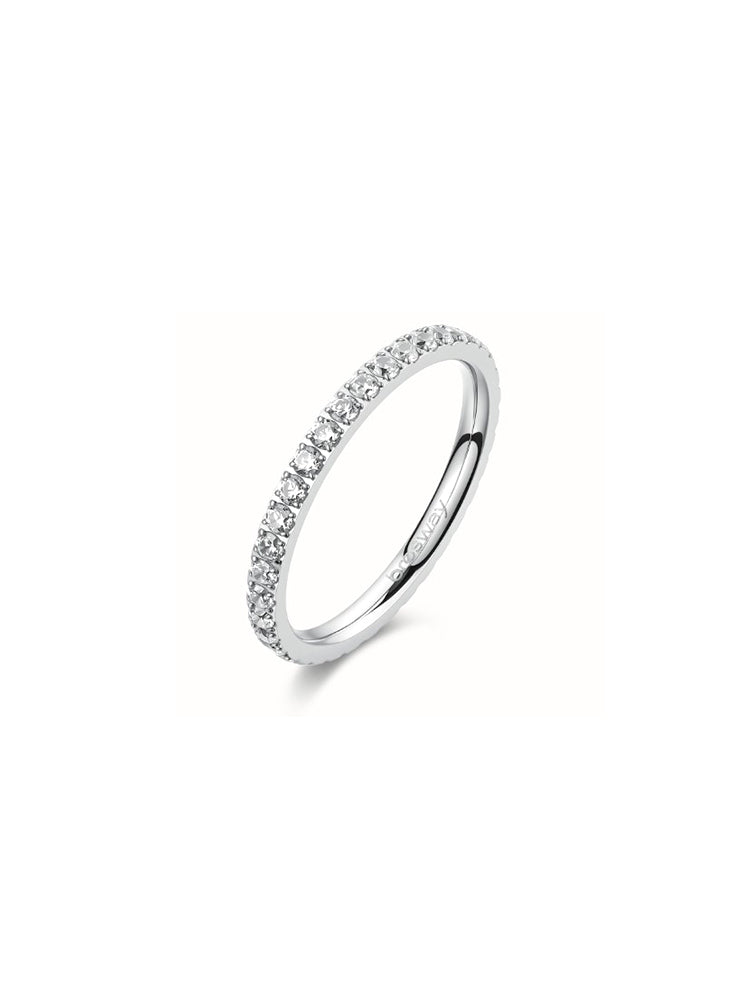 ANELLO DONNA GIRODITO IN ACCIAIO CON ZIRCONI BIANCHI MIS 12 BROSWAY