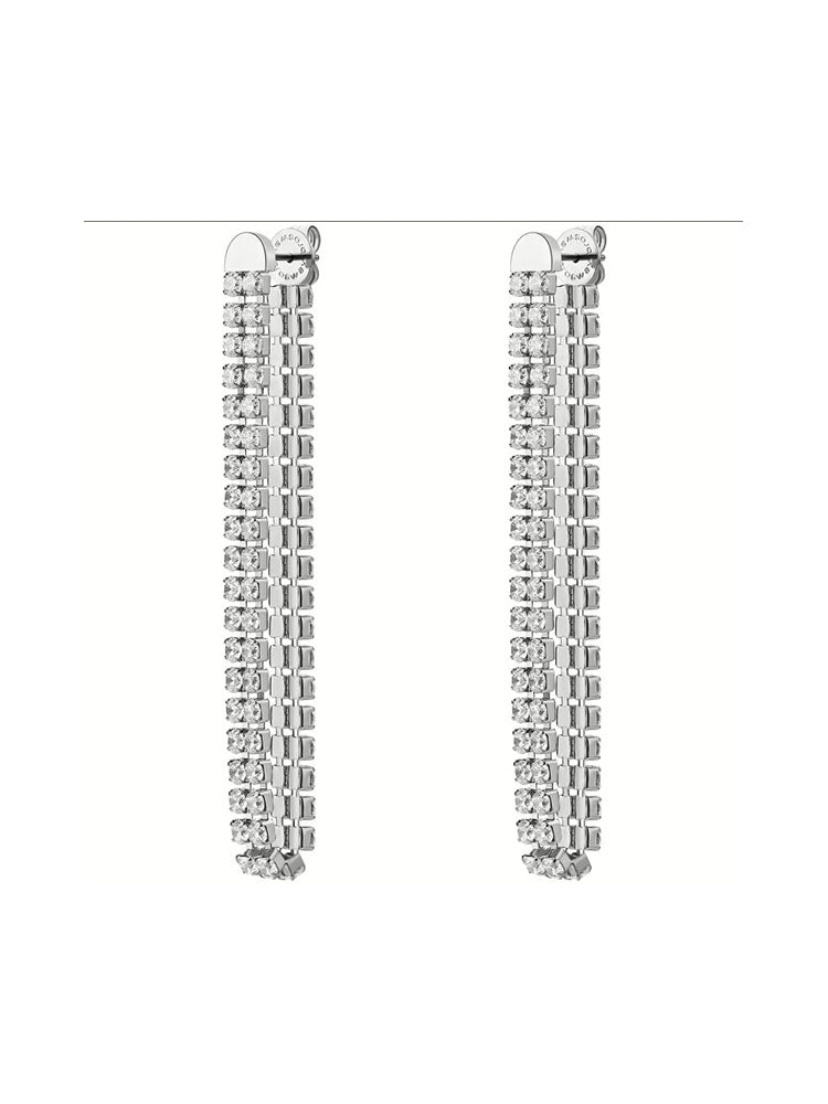 ORECCHINI DONNA IN ACCIAIO PENDENTI CON ZIRCONI COLLEZIONE DESIDERI BROSWAY