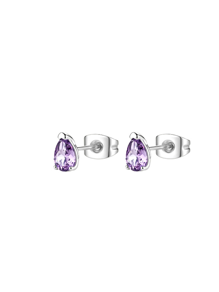 ORECCHINI DONNA DESIDERI IN ACCIAIO PUNTO LUCE A GOCCIA COLOR AMETISTA BROSWAY