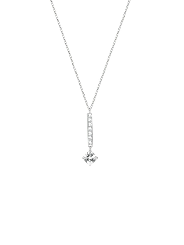 COLLANA DONNA DESIDERI CON PENDENTE A BARRETTA CON ZIRCONI BIANCHI BROSWAY