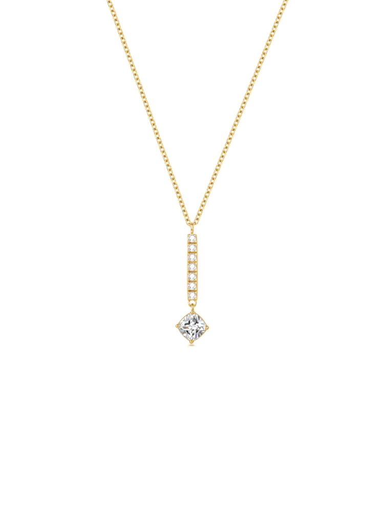 COLLANA DONNA DESIDERI DORATA CON PENDENTE A BARRETTA CON ZIRCONE BIANCO BROSWAY