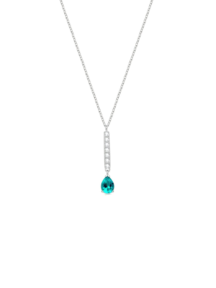 COLLANA DONNA DESIDERI CON ZIRCONE A GOCCIA VERDE ACQUA BROSWAY